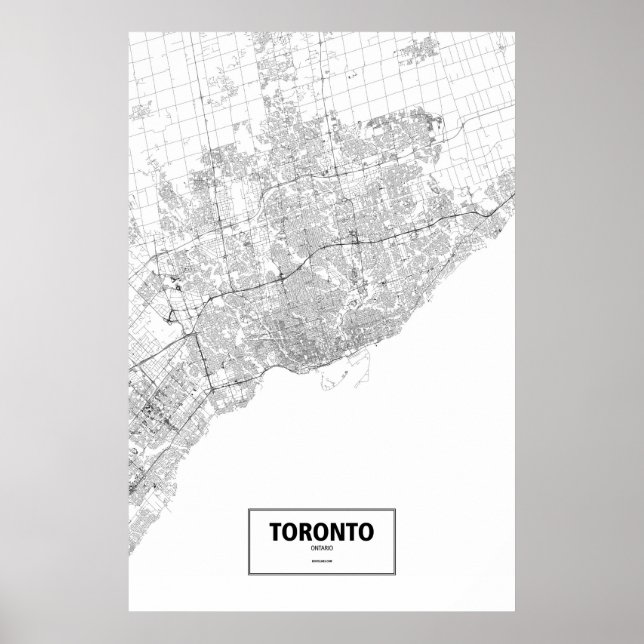 Póster Toronto, Ontario (negro sobre blanco) (Frente)