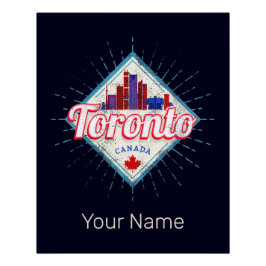 Póster Toronto Skyline Ontario Retro Canada Vintage