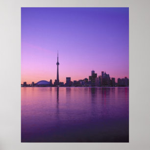 Póster Toronto Skyline por la noche, Ontario, Canadá