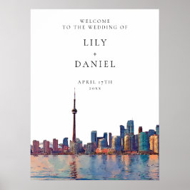 Póster Toronto Skyline Wedding Welcome Sign