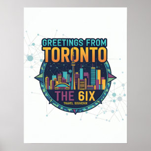 Póster Toronto The 6ix Moderno Colorido Abstracto Genial