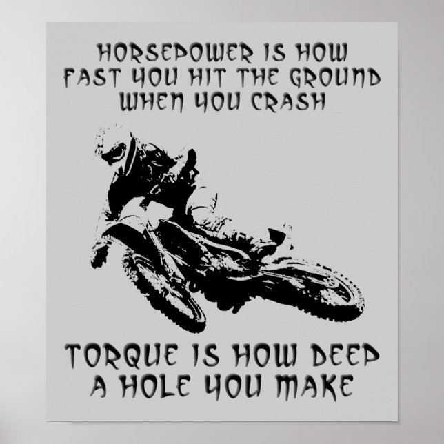 Póster Torque Hole Dirt Bike Motocross Poster Rótulo Funn (Frente)