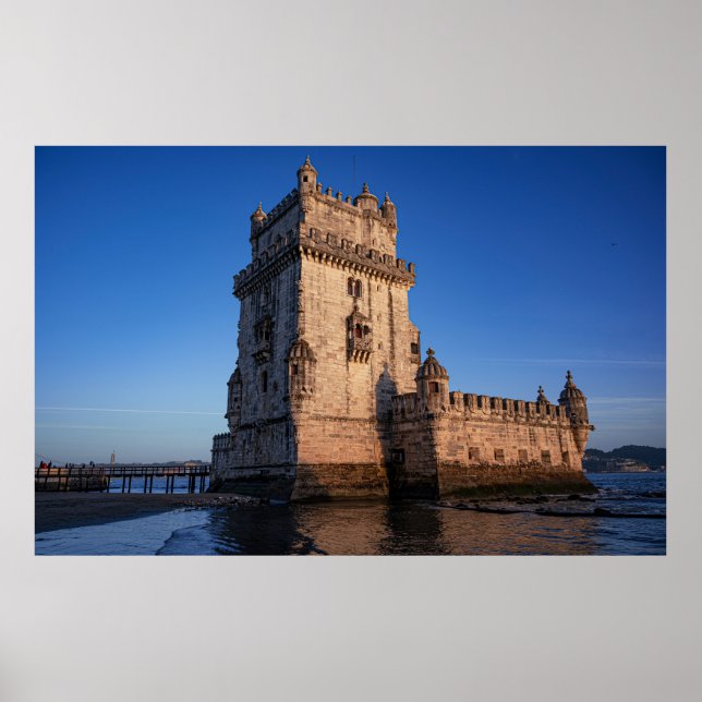 Póster Torre Belem al atardecer en Lisboa, Portugal (Frente)