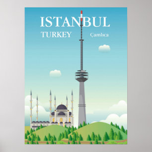 Póster Torre Camlica   Estambul, Turquía