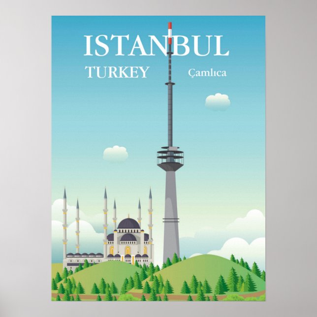 Póster Torre Camlica | Estambul, Turquía (Frente)