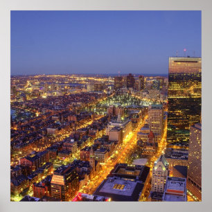 Póster Torre céntrica de Boston y de Hancock
