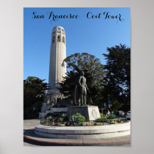 Póster Torre Coit y estatua de Colón #1-2 Poster