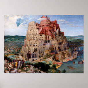 Póster Torre de Babel, Pieter Bruegel el Elder, 1563