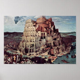 Póster Torre De Babel, Por Bruegel D. Ä. Pieter