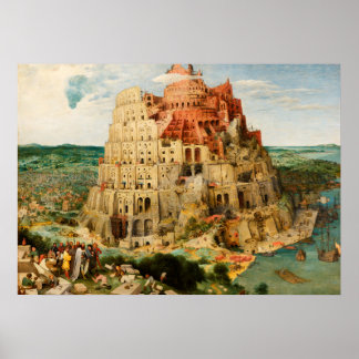 Póster Torre de Babel por Peter Bruegel el Viejo