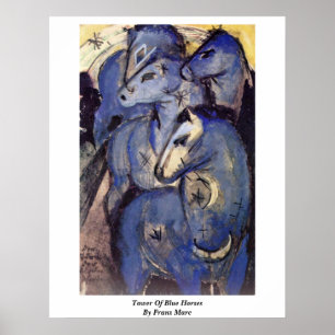 Póster Torre De Caballos Azules Por Franz Marc