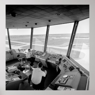 Póster TORRE DE CONTROL DEL AEROPUERTO c. 1960