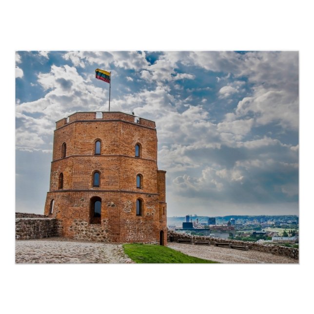 Póster Torre de Gediminas en Vilnius, Lituania (Anverso)