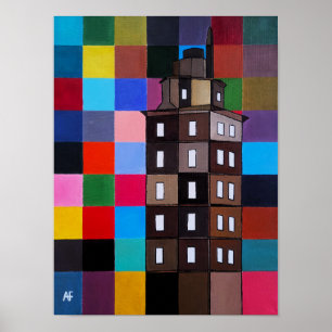 Póster Torre de Hércules Pintura Abstracta por Alfred Fox