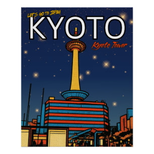 Póster Torre de Kyoto viaje a Japón