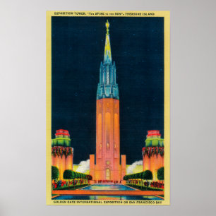 Póster Torre de la exposición, el chapitel al Sun