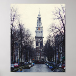 Póster Torre de la Iglesia del Canal de Invierno de Ámste