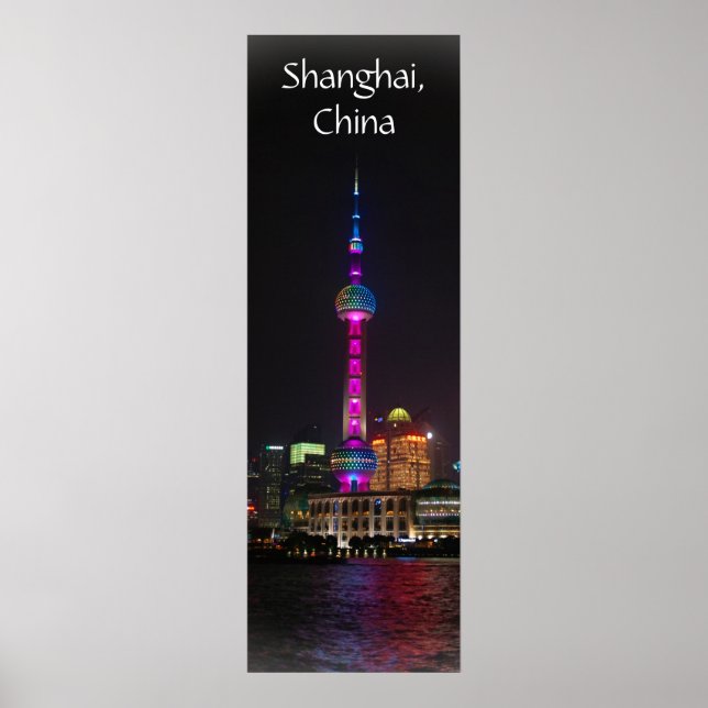 Póster Torre de la Perla Oriental - Shanghai, China - 12x (Frente)