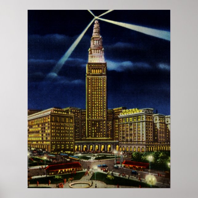Póster Torre de la terminal de la Unión Cleveland Ohio de (Frente)