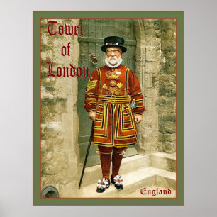 Póster Torre de Londres ~ Poster Viajero de la Vieja