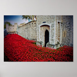 Póster Torre de Londres Red Poppies Inglaterra Reino Unid