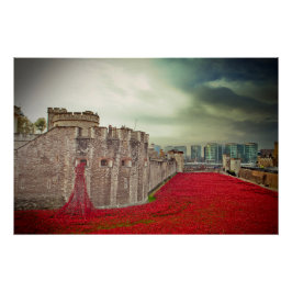 Póster Torre De Pamapolas Rojas De Londres