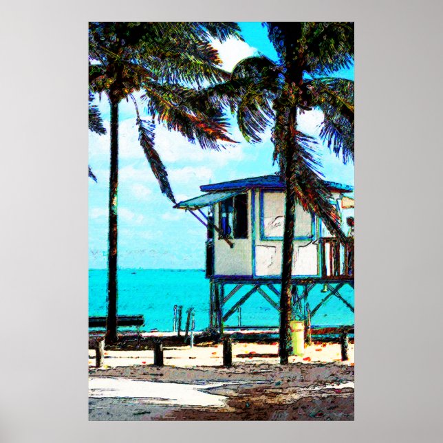 Póster Torre de Salvavidas Oceanside (Frente)