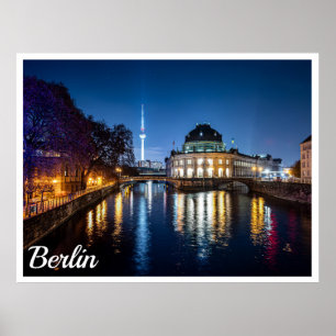 Póster Torre de televisión e isla de museo en Berlín, Ale