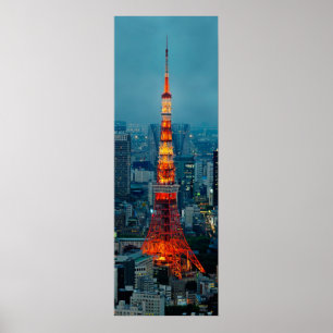 Póster Torre de Tokio de noche: