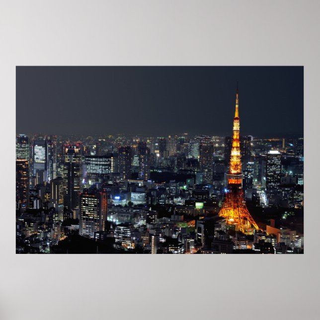Póster Torre de Tokio de noche: (Frente)