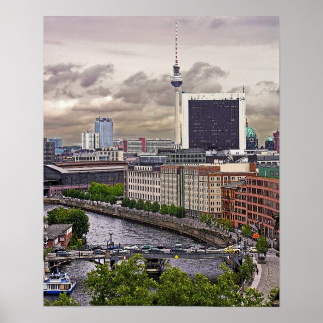 Póster Torre de Tv (Fernsehturm), Berlín, Panoramic (tv11 (Frente)
