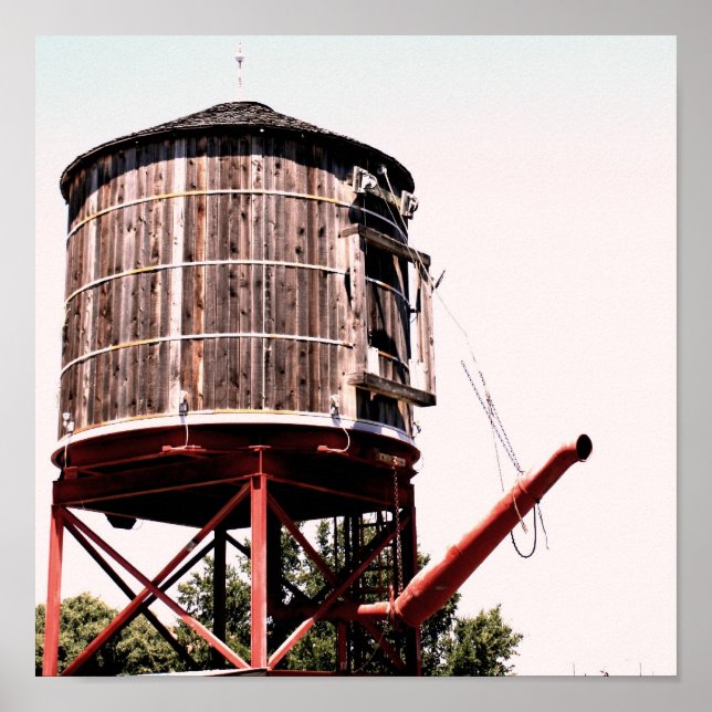 Póster Torre del Agua Ferroviaria en los Stockyards (Frente)