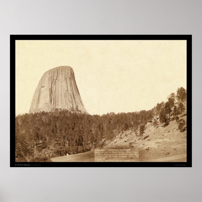 Póster Torre del diablo o Lodge del oso WY 1888 (Frente)