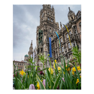 Póster Torre del Nuevo Ayuntamiento en Múnich, Alemania