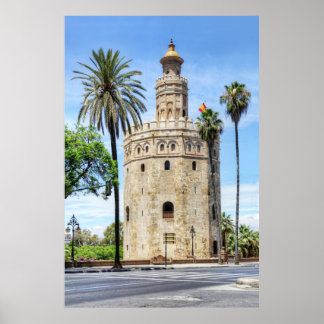 Póster Torre del Oro en Sevilla Poster