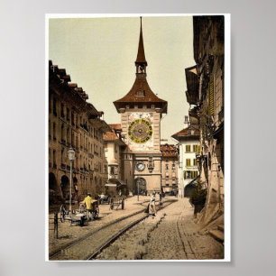 Póster Torre del reloj, Berna, Ciudad, Suiza