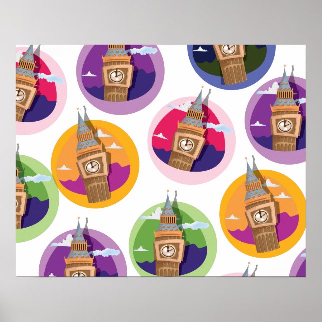 Póster Torre del Reloj Big Ben Westminster (Frente)