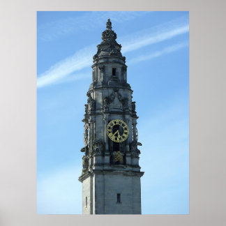 Póster Torre del Reloj Municipal, Cardiff