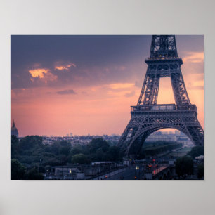 Póster Torre Eiffel al Anochecer