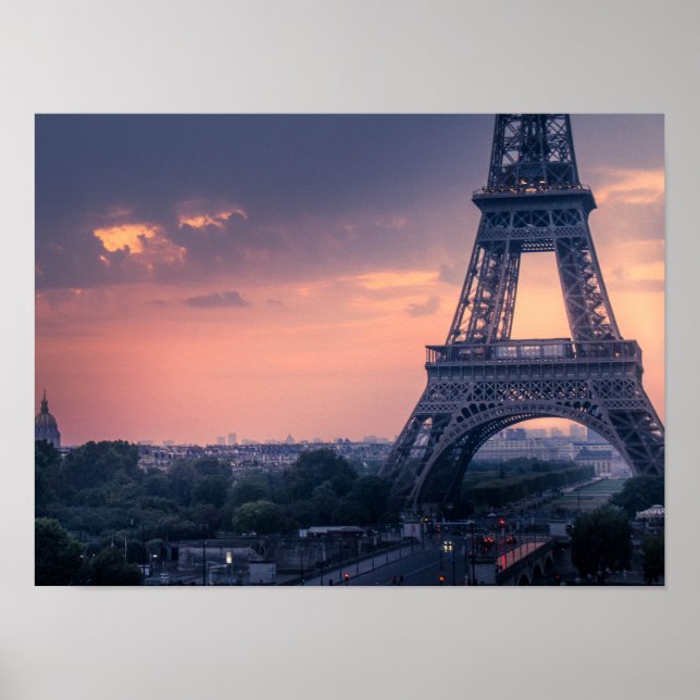 Póster Torre Eiffel al Anochecer (Frente)