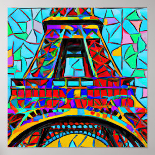 Póster Torre Eiffel al estilo de Robert Delaunay.
