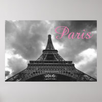 Torre Eiffel Blanca Negra París Romántica Ciudad d