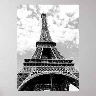 Póster Torre Eiffel Blanco Negro París Viaje