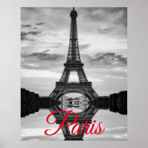 Póster Torre Eiffel Blanco Negro París Viaje Europeo