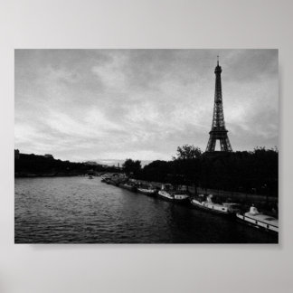 Póster Torre Eiffel Blanco y negro