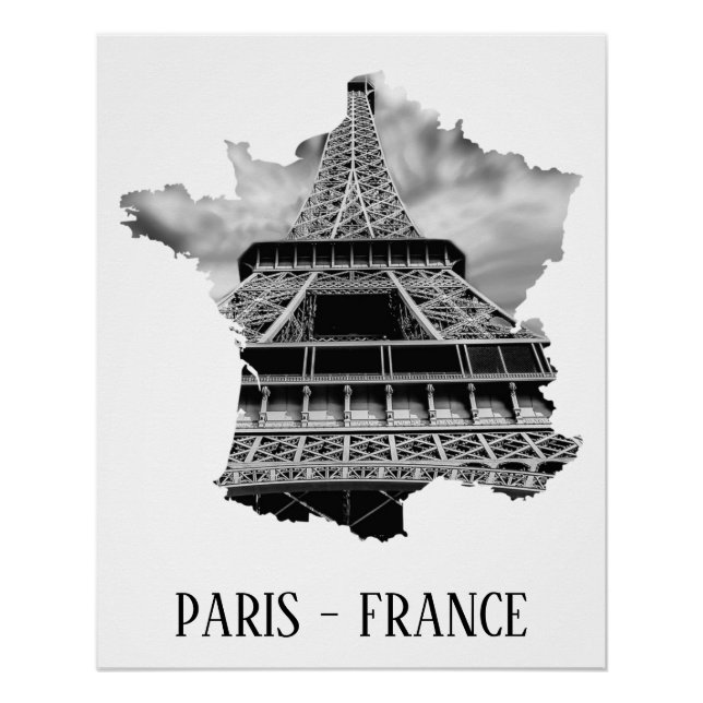 Póster Torre Eiffel BnW (Anverso)