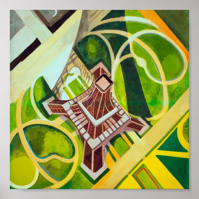 Póster Torre Eiffel de la pintura abstracta de Above Dela (Frente)