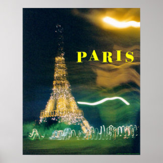 Póster Torre Eiffel de noche