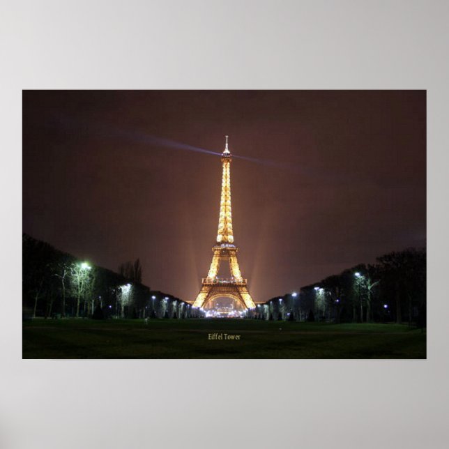 Póster Torre Eiffel de noche (Frente)