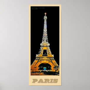 Póster Torre Eiffel de París - 01 - Afiche de viaje